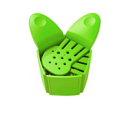 Lalang Faltbare Reinigung Gemüse waschen Sieb Entleerungsvorrichtung Sieb Kochen Tools Debrisfilter Küche Gadget (Grün) - 3