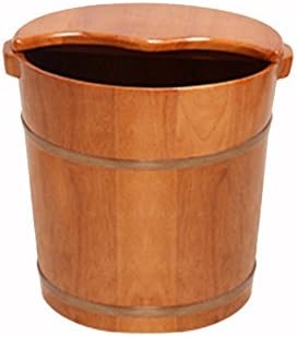 NAN Reducing stress Adult Household Oak Foot Tub Foot Bath Barrel Woody Footbath Solid Wood Health Pedicure Basin Tub Foot massage ( Color : 2 , Size : 38cm*38cm )