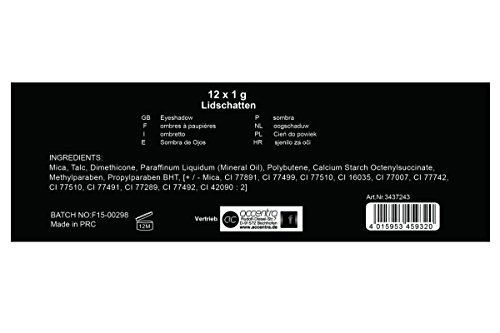 Accentra Lidschatten-Palette mit 12 x 1 g verschiedenen smoky farben, 1er Pack (1 x 1 Stück) - 4