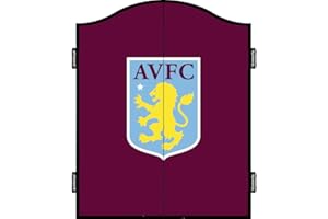 FOCO Officially Licensed Aston Villa Football Club The Villans FC Darts and Dartboard Cabinet, Crest, Claret and Blue (CAB105)