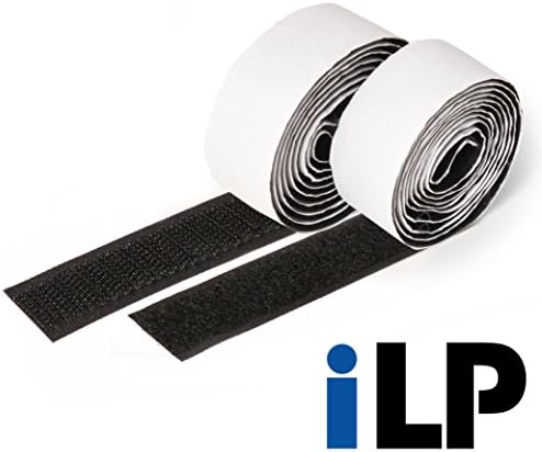 iLP Velcro tape black self-adhesive - 1 metres long approx. 20 mm wide - Secure fixing extra strong attachment for home improvements, craft and DIY - 1 roll of hook and loop tape