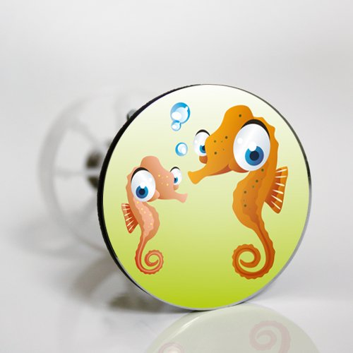StöpselSpaß Aufkleber für Waschbeckenstöpsel – Motiv: Unterwasserwelt – 3 Stück im Set - 4