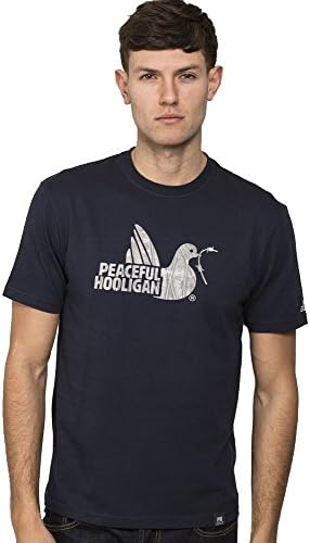 Peaceful Hooligan T-Shirt Railway Dove Crew Neck - Navy Blue - XL