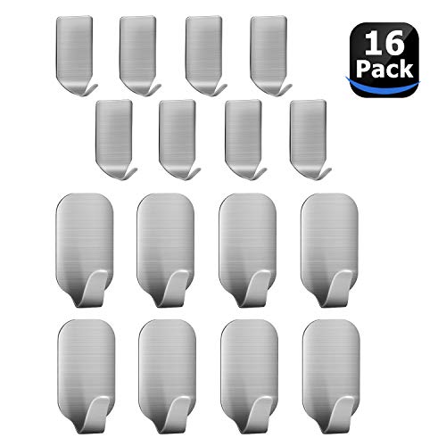 Bestfy - Ganchos autoadhesivos, Acero Inoxidable, 12pack