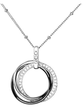 Stella Maris Damen Halskette mit Diamant Anhänger 925 Sterling Silber Keramik Schwarz 45 cm - STMJ6-116b