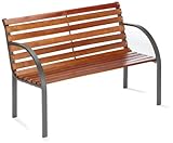 Maße: 122 x 63 x 91 cm Stahl-Holz Bank Menorca 2-er, 122 cm, anthrazit Brema 053