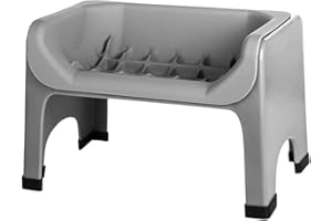 The Fluff Trough Binge Blocker - Elevated Dog and Cat Slow Feeder - Vet Approved, BPA-Free, and Non-Toxic - with Dishwasher Safe Silicone Slow Feeder Insert - Purple Slow Feeder, Gray