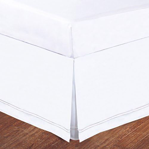Levinsohn Textile Luxury Hotel Baratta Stitch on Tailored Microfiber 14" Bedskirt, Queen, White by Levinsohn