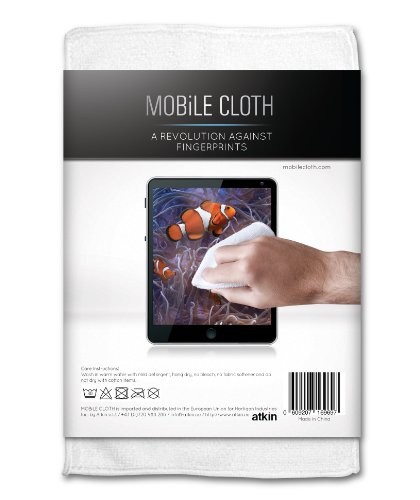 Reinigungstuch MOBiLE CLOTH Nano, 1 Stück (weiß), ca. 10x10 cm, Displaytuch für Smartphones, Tablets, Brillen, Kamera-Objektive und Bildschirme (Brillentuch)