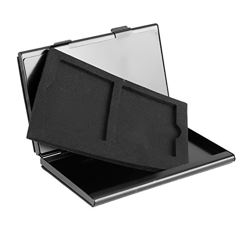 Premium Schützendes Gehäuse für Aluminium Speicherkarte Tragetasche mit anpassbarem Innerem von CamKix – Organisieren und schützen Sie Ihre SD-Karten, Micro SD-Karten, Memory Stick und Compact Flash (CF) Speicherkarten (Kompatibel mit allen Speicherkarten Marken wie Sandisk, Transcent, Kingston, Sony, Lexar usw.) enthält den Speicherkarten Gehäusehalter / 4 Benutzerdefinierte EVA Einsätze / Klebesticker – Ideal für Reisen oder Aufbewahrung zuhause - 4