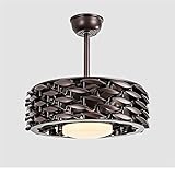 Hywot Creative Fan Ventilateur De Plafond, Lampe De Ventilateur sans Lame avec Télécommande Ventilateur De Plafond Silencieux pour Lampe De Chambre Salon Bureau,B