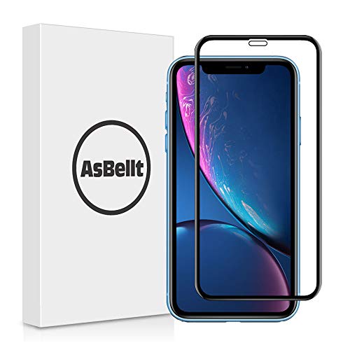 AsBellt Protector Pantalla de iPhone XR (3D Cobertura) (9H Dureza) (Sin burbujas),Cristal Vidrio Templado de 3D/Protector de Pantalla para iPhone XR