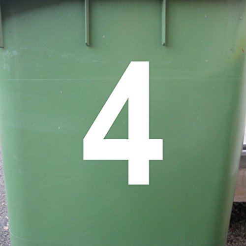 10 Stück 12cm weiß Ziffer Ziffern Zahl Zahlen Nummer Hausnummer Aufkleber die cut Tattoo Deko Folie - 2