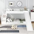 LTGB Bunk Bed with Stairs and Slide, Solid Pine Wood Frame, Children Bed with 2 Drawers in the Steps, Ideal for Any Room, 90x190cm, White【UK Fast Shippment】