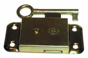 Schrankschloss mit Schlüssel, Messing, 63mm (1 Stück): Amazon.de: Baumarkt