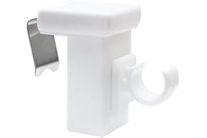 DEKONDO 10 ganci per finestra, adatti per decorazioni, di colore bianco; spessore della finestra: 10 – 27 mm, ideali per aste per tende fino a 10 mm di diametro