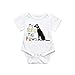 Produktbild Babybody URSING Baby-Strampler Kinder-Strampler Baby Brief und Hund Drucken Kurzarm Spielanzug Baumwolle Strampler Overall Romper Strampelanzug Bodysuit Outfits für Jungen und Mädchen (70, Weiß)