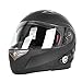 Price comparison product image LKJCZ Motorcycle Bluetooth Helmet,Dual Visors Full Face Motorcycle Helmet Built-In Intercom Communication Range 500M FM Radio (X-Large, Matte Black),L