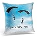 Produktbild Throw Pillow Cover Sports Skydiving Sky Skydive Parachute Parachuting Free Decorative Pillow Case Home DecoSquare 18 x 18Inch Pillowcase