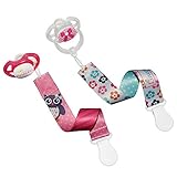 Liname Schnullerband Mit Clip Für Mädchen – 3 Stück Saugerband – Premium Qualität Universeller Schnuller Clip Für Alle Schnuller Mit Und Ohne Ring – Beidseitiges Modisches Design - 5