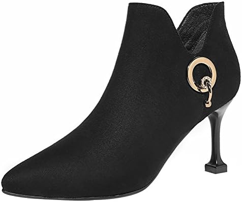 Ladies Graceful Pointed Toe High Heels Wedding Office Occasion Ankle Boots(5.5 UK, Black)