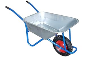 TMZ © 100L-180KG Wheelbarrow Garden Wheel Barrow Large Galvanised Pneumatic Tyre