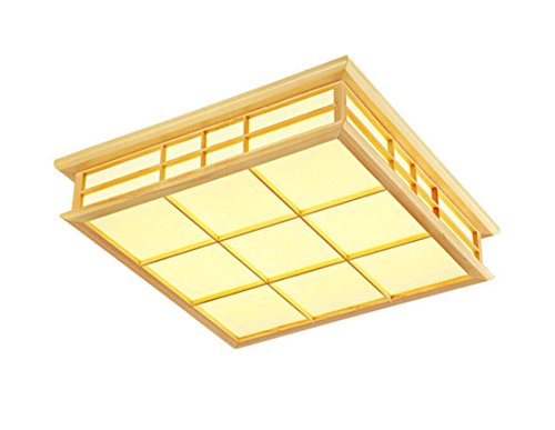 AYAYA Holzlampe Led Japanisch Tatami Matten Eckig Quadrat Deckenleuchte