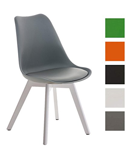 CLP Silla para visitas BORNEO, diseño retro con un soporte de madera 