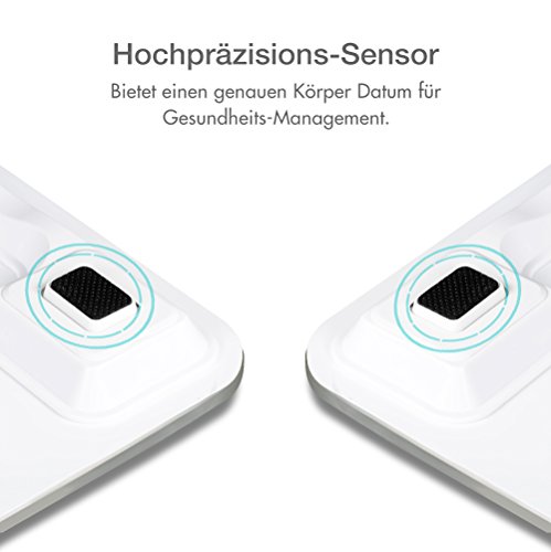 Smarte Digitale Körperfettwaage Gewichtswaage,multifun Personenwaage Körperwaage 5kg-150kg via Bluetooth Körperanalysegeräte inklusive Vermessung von Körpergewicht Körperfett Körperwasser Knochen und Muskemaße usw - 5