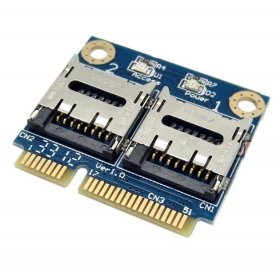 cablecc Dual TF Micro SD Karte zu Mini PCI-E Express mit Hälfte Halterung Speicherkarte Reader Adapter