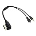 Produktbild rumfo Volkswagen VW Audi MDI AMI Music Interface Adapter Kabel Stereo 3,5 mm Audio AUX & Micro USB Charge Adapter Kabel für Samsung LG HTC Motorola Audi AMI MDI MMI System VW Volkswagen