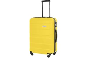 BARRENS Valigia media | Valigia business | 66x46x26 cm | 60 L | Materiale ABS | Serratura a cifratura | 4 360 ruote | Compatibile con le compagnie aeree | Giallo