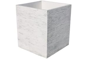 AnaParra Jardinera Cuadrada Moderna en hormigón aligerado para Exterior Caspio 40X40X48cm. Natural Gris