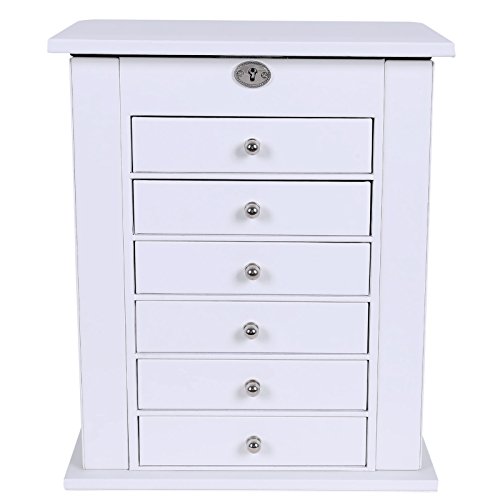 Songmics XXL Schmuckkästchen Schmucklade 7 Schichten mit Schubladen JBC06W