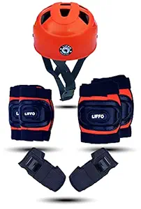 Liffo Protective Skating Guard Kit for Skating, Cycling, Running for Kids,Boys,Girls,Men & Women (Orange) (HSG-O)