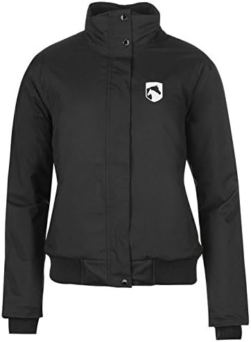 Requisite Womens Blouson Jacket Ribbed Chin Guard Full Zip Equestrian Top Black 16 (XL)