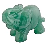 mookaitedecor Natural Green Aventurine Elephant Ornament Figurine,Healing Crystal Energy Gemstone Reiki Statue Home Decor,1.5 Inches