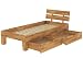 Produktbild Buchebett massiv Einzelbett 100x200 Futonbett Französisches Bett Bettkasten Rollrost 60.86-10 B33