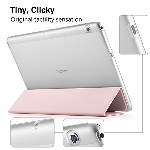 IVSO hochwertiges PU Leder Etui hülle Tasche Case – mit Standfunktion, super 360° Anti-Wrestling, ist für Huawei MediaPad T3 10.0 Tablet-PC perfekt geeignet (Rose Gold) - 3