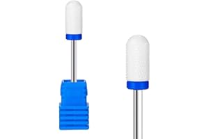 Natury Nails Fresa de Cerámica para Torno de uñas. Manicura, Pedicura, Esmaltes, Uñas Acrílicas y Uñas de Gel. Forma barril redondo (Grano Medio)