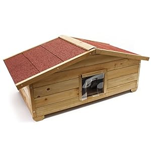 WilTec Caseta Grande para Gatos casa hogar Impermeable Aislado Exterior para jardín