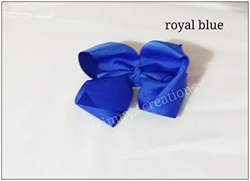 6inch grosgrain ribbon school hair bow clips aligator clips baby toddler big girls lady barrette clips hair grip assorted colors Royal blue
