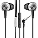 Produktbild In Ear Kopfhörer Aoslen Wired Kopfhörer Noise Cancelling Ohrhörer In-Ear Bass Stereo-Sport-Headsets mit Mikrofon & Knopf & Lautstärke Kontrolle Für iPhone Android Smartphones MP3-Player usw. – Silber
