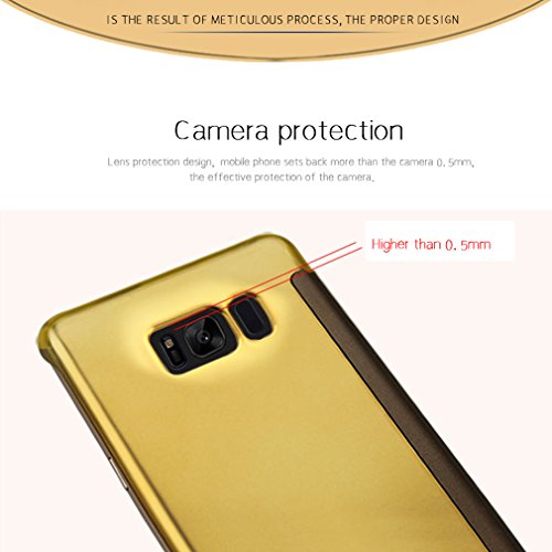 Aursen - Funda Samsung Galaxy S8  Espejo Clear View Cover Case - Oro