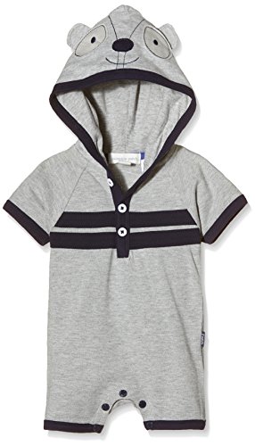 Pumpkin Patch Unisex Baby Hooded All-In-One Plain Romper, Grey (Light Grey Marle), 0-3 Months (Manufacturer Size:0-3M)