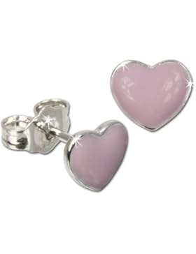 Tee-Wee Kinder Ohrring Herz rosa 925 Sterling Silber Kinderohrstecker Kinderschmuck SDO601A