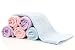 TUTTI BIMBI Luxury SOFT Baby Washcloths - Mum Approved 6 pack 10"x10" Larger Organic Bamboo Mini Towels - Premium Reusable Wipes for Sensitive Skin - Perfect Gift (pink orange purple)