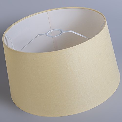 QAZQA Leinen Lampenschirm 40cm rund DS E27 leinen creme , Rund konisch Schirm Pendelleuchte, Schirm Stehleuchte, - 4