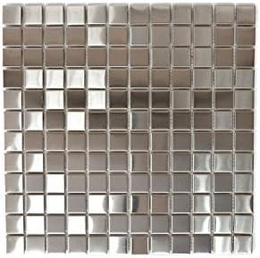 Tiles mosaic tile Polished Silver Stainless Steel Kitchen Bathroom Toilet 8 mm New # 710