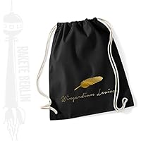 Turnbeutel Rucksack Baumwolle ' Wingardium Leviosa - Feder '